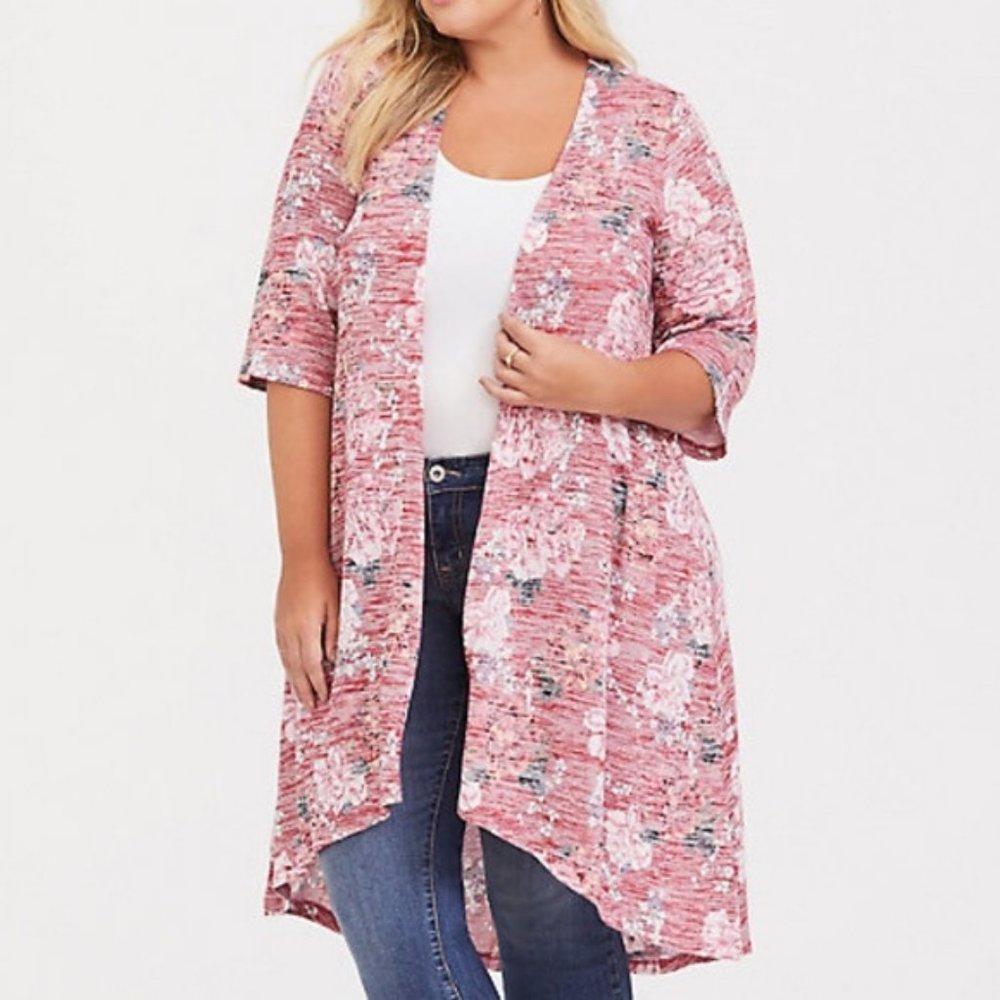 Floral Hi-Lo Sweater Kimono